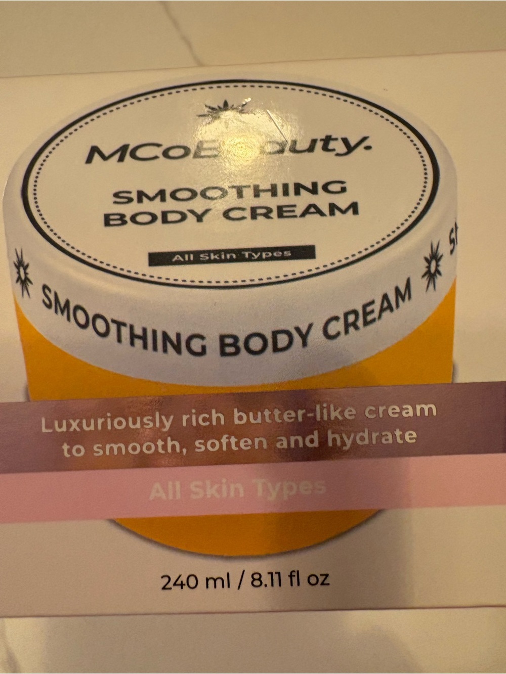 MCoBeauty Smoothing Body Cream – Hydrating Butter-Like Cream (Yellow)